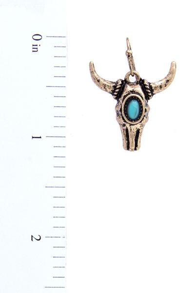 METAL WESTERN STYLE COW HEAD EARRING