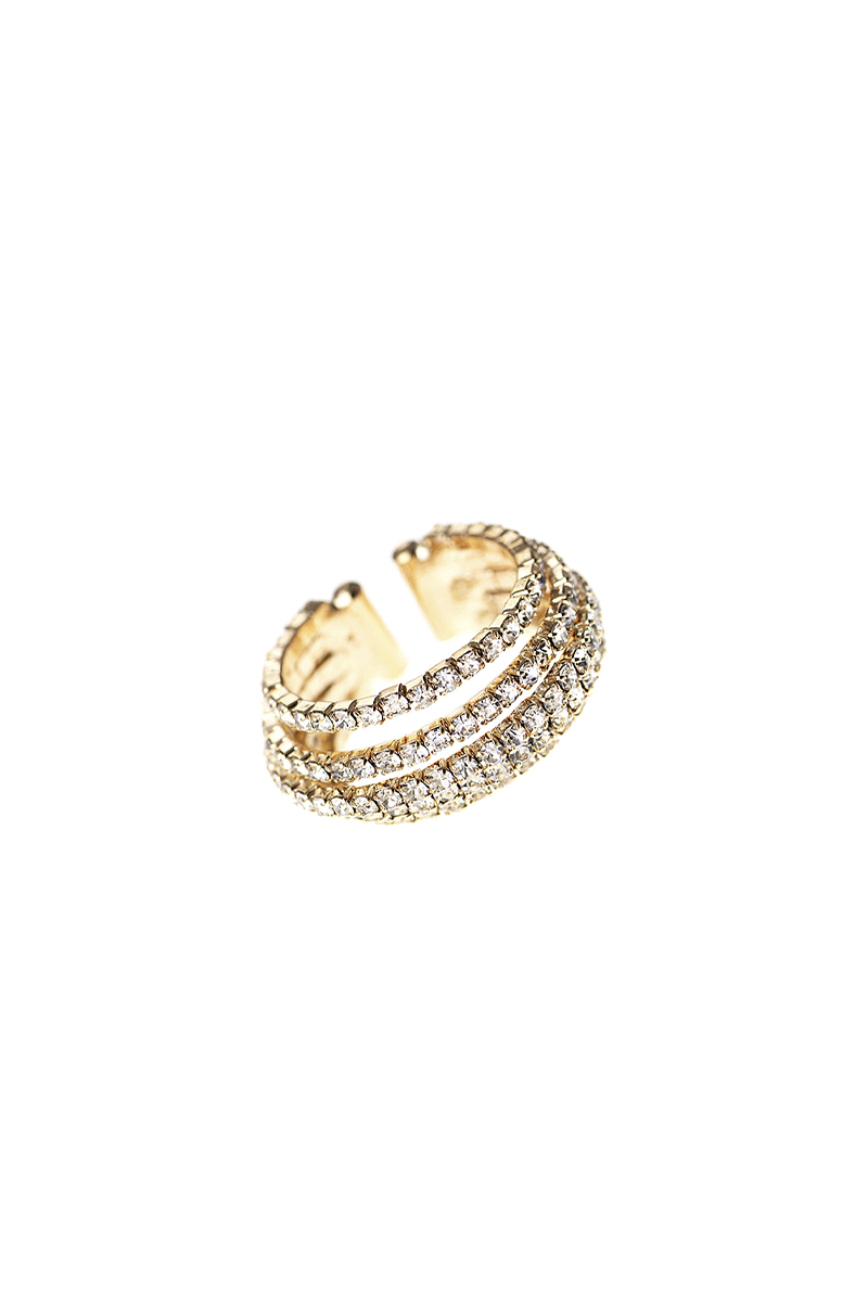 RHINESTONE 4 ROW MEMORY WIRE RING