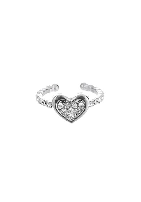 HEART RHINESTONE FLEXIBLE OPEN TOERING