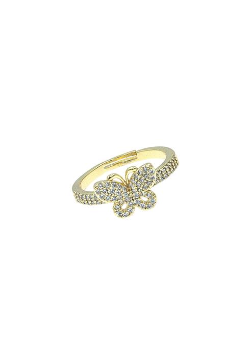 CRYSTAL PAVE BUTTERFLY RING