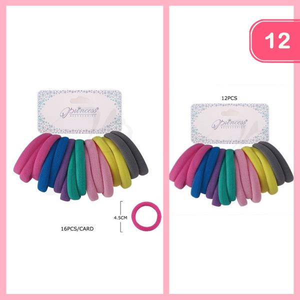 FASHION MULTI COLOR HAIR TIE (12 UNITS)