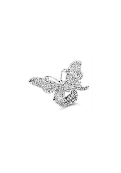 RHINESTONE BUTTERFLY STRETCH RING