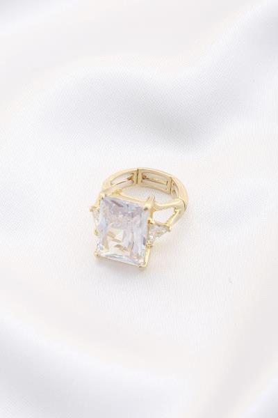 WIDE STONE STRETCH SINGLE RING