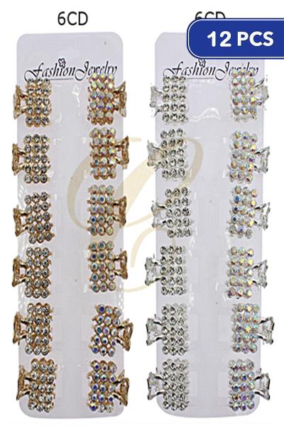 FASHION RHINESTONE MINI HAIR CLAW SET (12 UNITS)