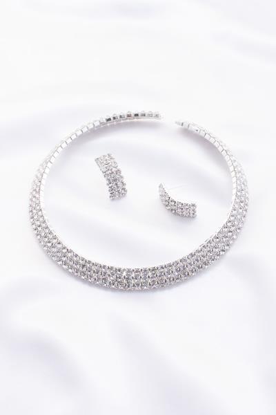 3 LINE RHINESTONE NECKLACE