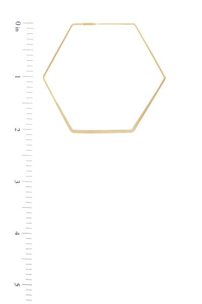 14K GOLD DIPPED HEXAGON SHAPE HOOP EARRING