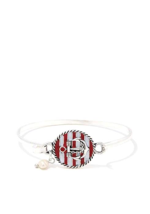 STRIPE ANCHOR METAL BRACELET