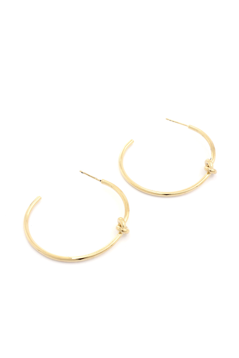 SECRET BOX KNOT OPEN HOOP EARRING