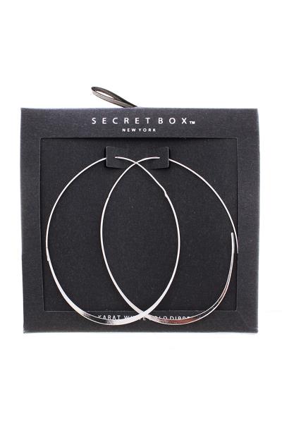 SECRET BOX SIMPLE THIN METAL OVAL EARRING