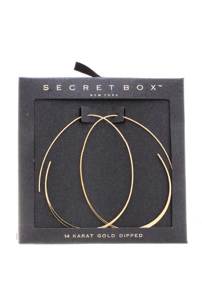 SECRET BOX SIMPLE THIN METAL OVAL EARRING