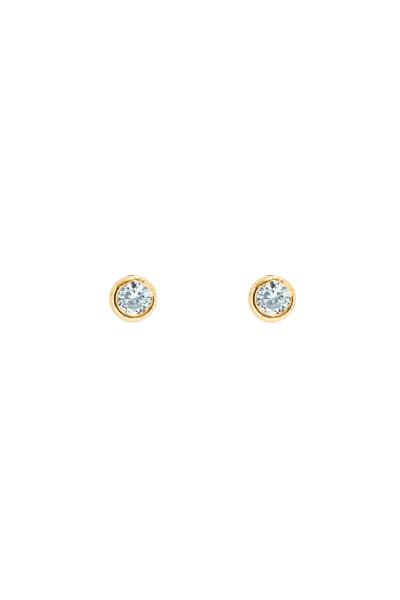 SELECT BOX 14K GOLD DIPPED STONE STUD EARRING