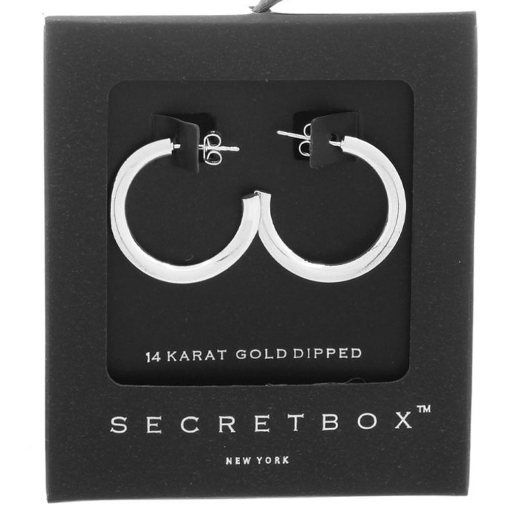 SECRET BOX MINI METAL OPEN HOOP EARRING