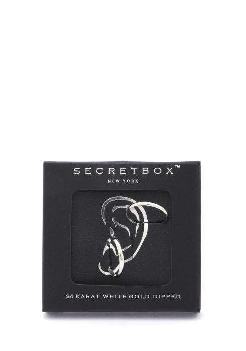 SECRET BOX DOUBLE METAL BALL EAR CUFF