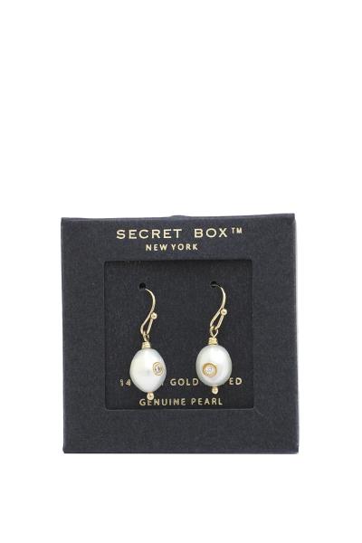 SECRET BOX PEARL BEAD EARRING