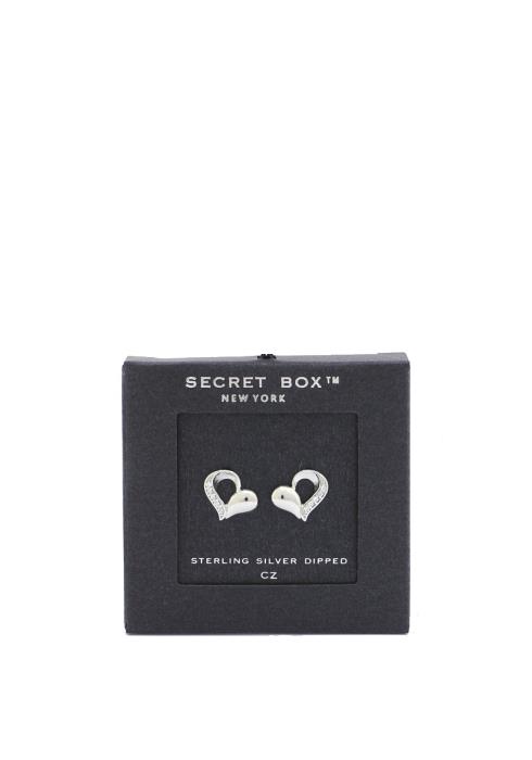 SECRET BOX HEART STUD EARRING