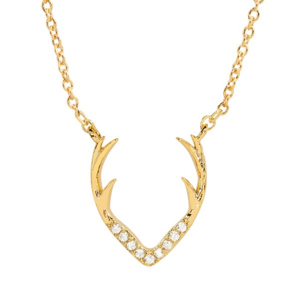 SECRET BOX 14K GOLD DIPPED ANTLER NECKLACE