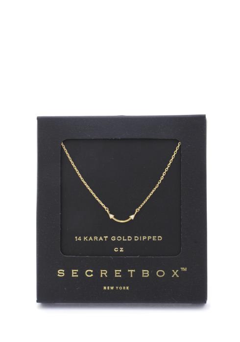 SECRET BOX CUBIC ZIRCONIA POINTED CHARM NECKLACE