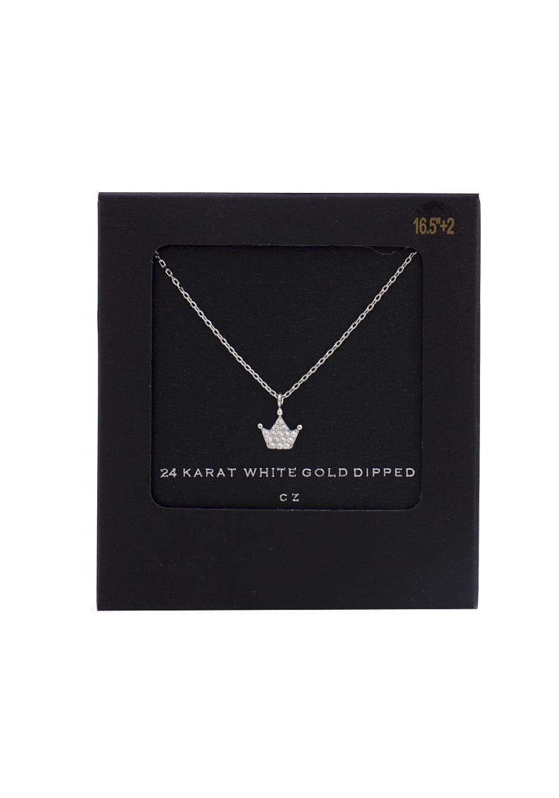 CROWN CHARM 14 GOLD DIPPED NECKLACE