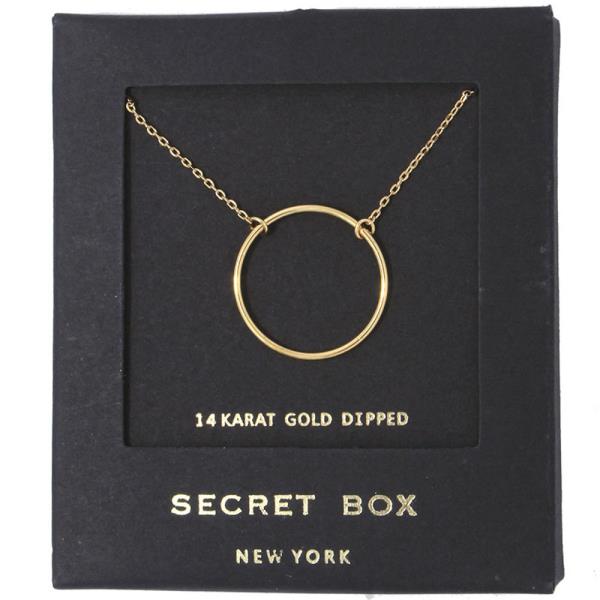 SECRET BOX 14K GOLD DIPPED ROUND NECKLACE