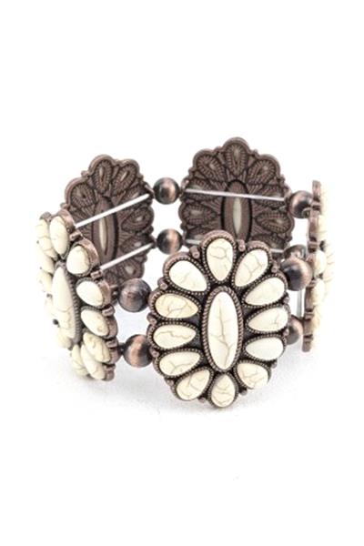 WESTERN STYLE STONE STRETCH BRACELET