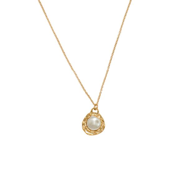 14K GOLD DIPPED PEARL PENDANT NECKLACE