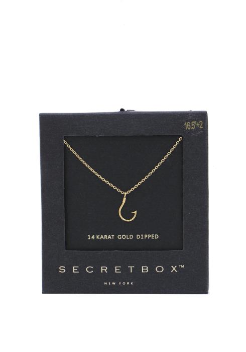 SECRET BOX FISHER HOOK CHARM NECKLACE