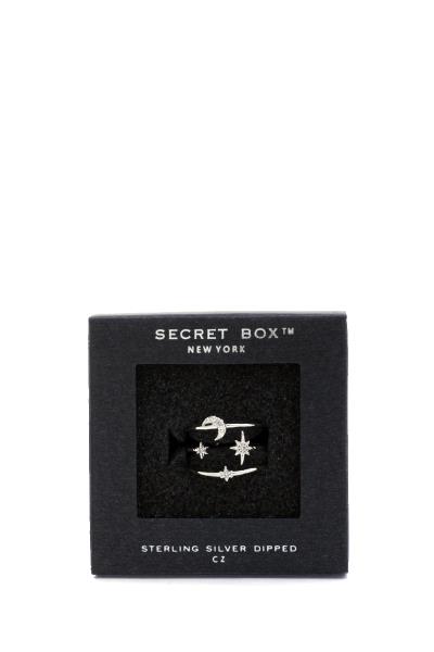 SECRET BOX STAR MOON CUFF RING