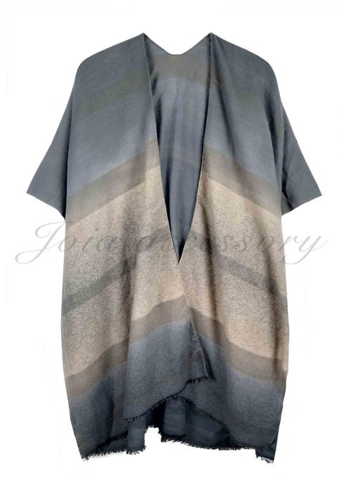 WIDE STRIPE GRADATED COLOR RUANA