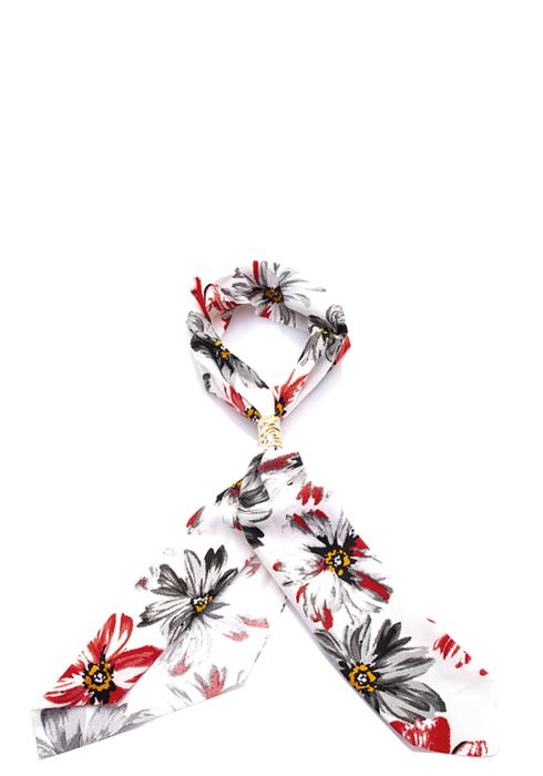 MODERN FLORAL SMOOTH METAL SCARF