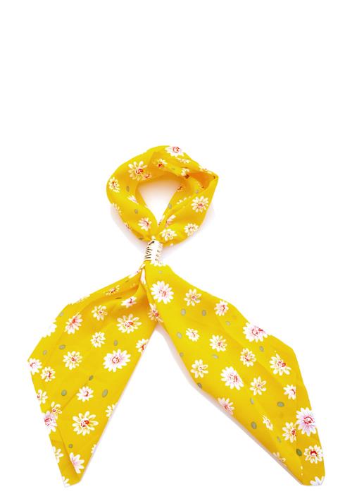 CUTE MINI SUNFLOWER PRINT SMOOTH METAL SCARF