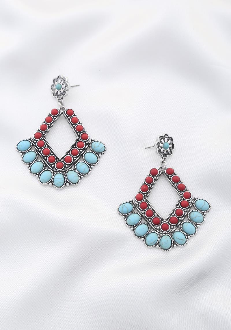 RODEO WESTERN STYLE COLORFUL BOHEMIAN EARRING