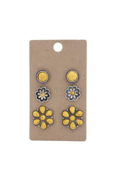 WESTERN STYLE FLOWER EARING SET