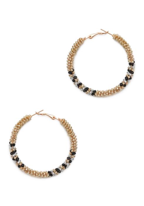 SEED BEAD HOOP EARRING