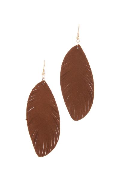 GENUINE LEATHER DROP EARRING