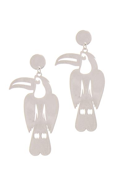 FASHION CUTE TIN PARROT DROP EARRING