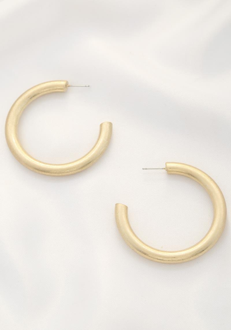 TUBE OPEN HOOP EARRING