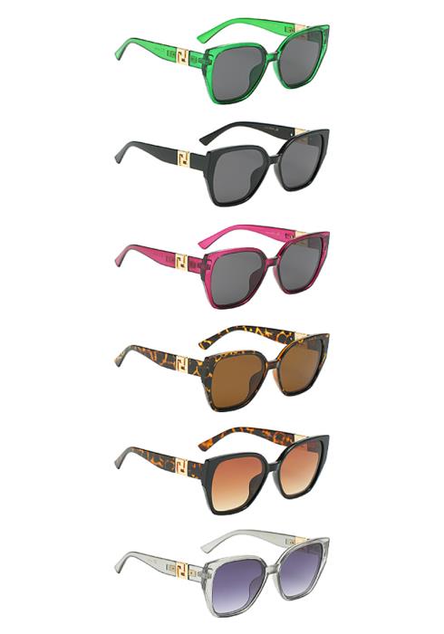 STYLISH TWISTED SQUARE CAT EYE SUNGLASSES 1DZ