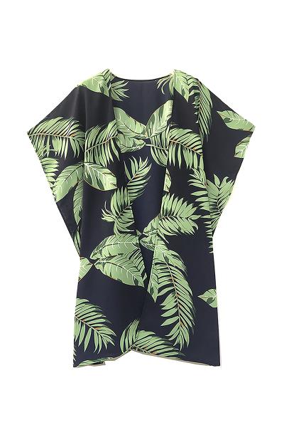 PALM LEAVES PRINT KIMONO