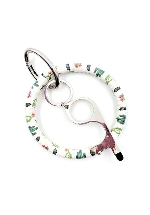 COVID-19 DOOR OPENER CACTUS KEYCHAIN KEY RING
