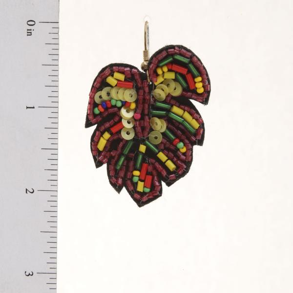 MULTI LEAF BEAD SEQUIN DESIGN EARRING