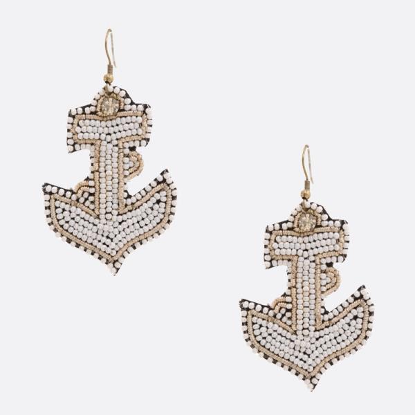 ANCHOR SEED BEAD DANGLE EARRING