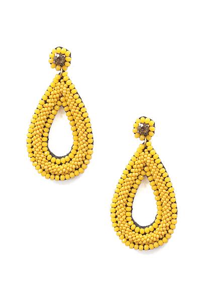 BEAD TEAR SHAPE DROP EARRING