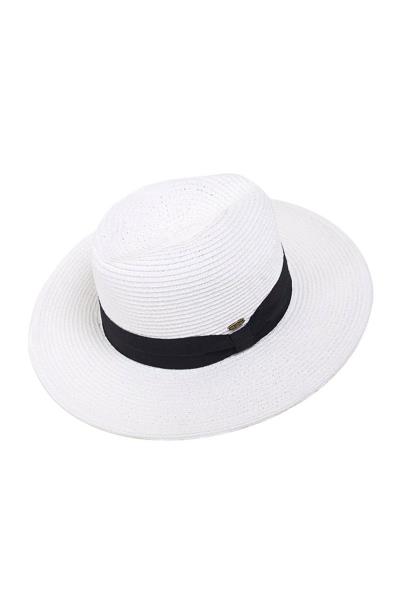 CC PANAMA HAT WITH COLOR BAND