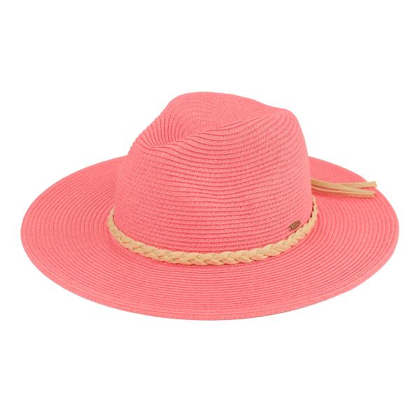 CC STROW PANAMA HAT WITH TIED RIBBON