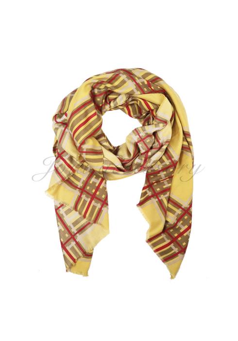 COLOR MULTI CHECK PLAID OBLONG SCARF