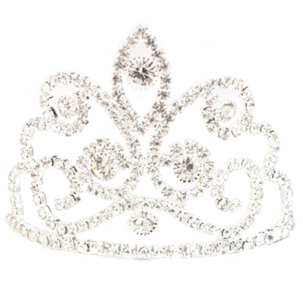 RHINESTONE PRINCESS MINI CROWN TIARA