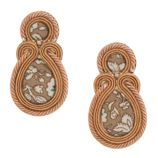FLORAL PATTERN ROPE EDGE EARRING