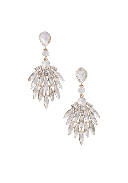 MARQUISE SHAPE RHINESTONE DANGLE EARRING