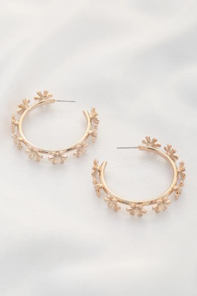 FLOWER EDGE HOOP EARRING