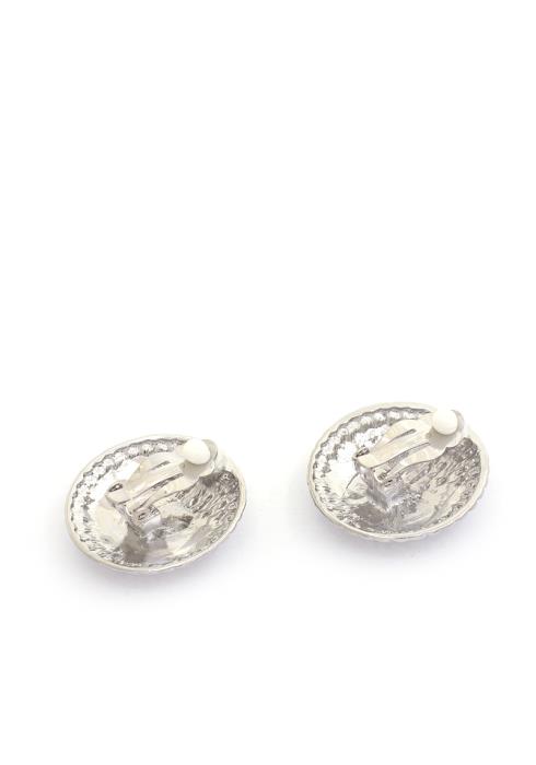 ROUND WOVEN METAL CLIP EARRING